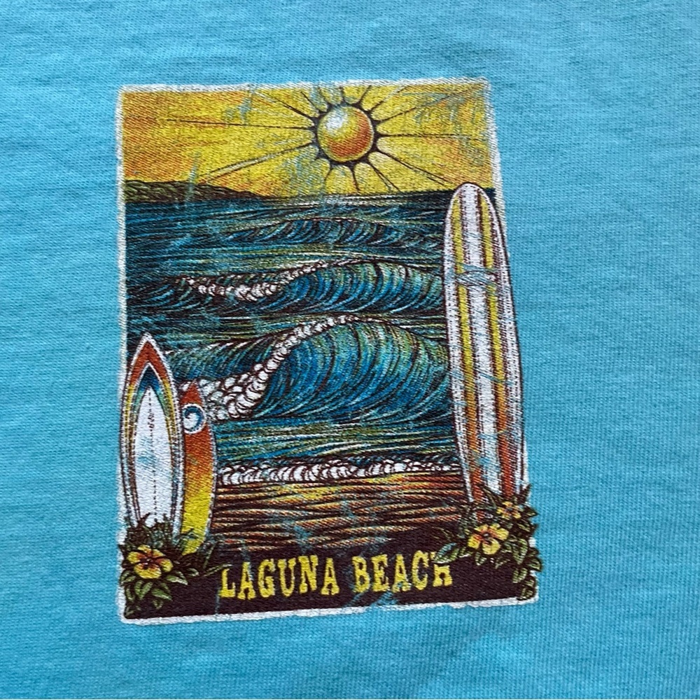 Laguna Beach Turquoise Graphic T-Shirt,‎ S